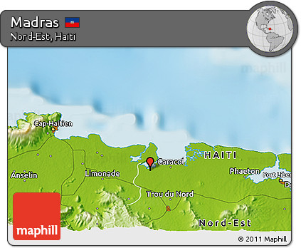 Physical 3D Map of Madras