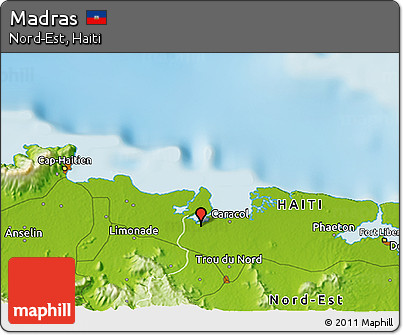 Physical 3D Map of Madras
