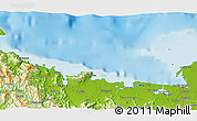 Physical 3D Map of the area around 19° 52' 38" N, 72° 10' 30" W