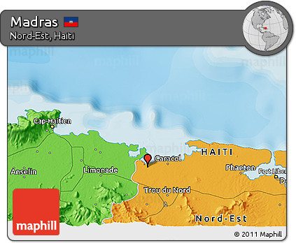 Political 3D Map of Madras