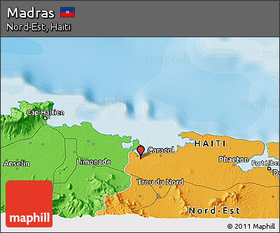 Political 3D Map of Madras