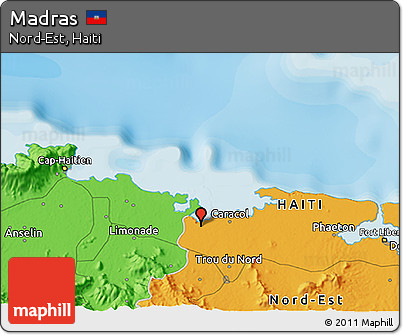 Political 3D Map of Madras