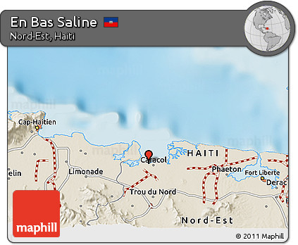Shaded Relief 3D Map of En Bas Saline