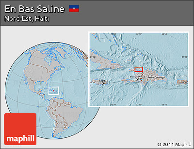 Gray Location Map of En Bas Saline, hill shading