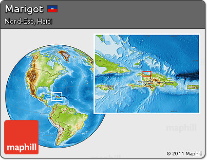 Physical Location Map of Marigot