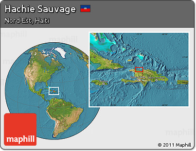Satellite Location Map of Hachie Sauvage