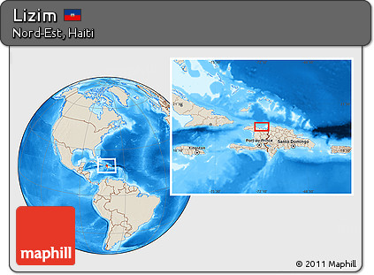 Shaded Relief Location Map of Lizim