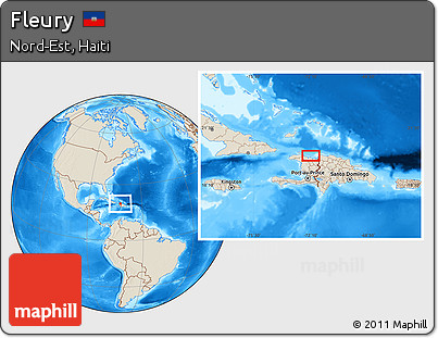 Shaded Relief Location Map of Fleury