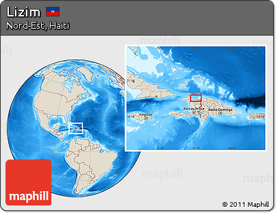 Shaded Relief Location Map of Lizim