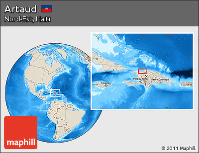 Shaded Relief Location Map of Artaud