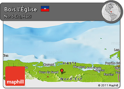 Physical Panoramic Map of Bois L'Église