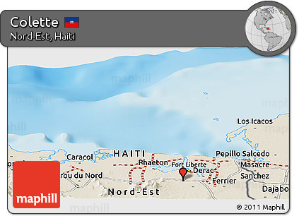 Shaded Relief Panoramic Map of Colette