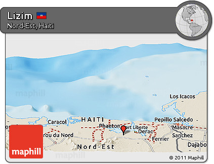 Shaded Relief Panoramic Map of Lizim