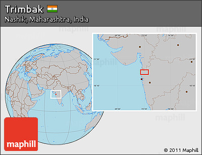 Gray Location Map of Trimbak