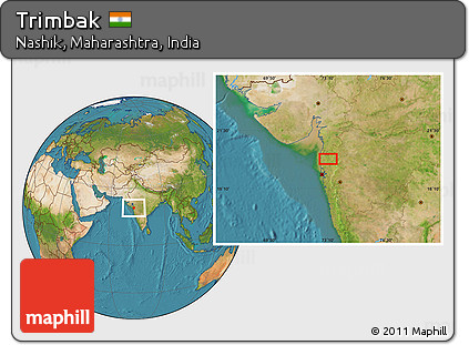 Satellite Location Map of Trimbak