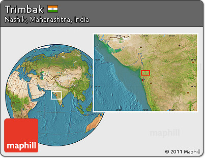 Satellite Location Map of Trimbak