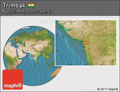 Satellite Location Map of Trimbak
