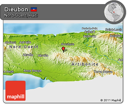 Physical Panoramic Map of Dieubon