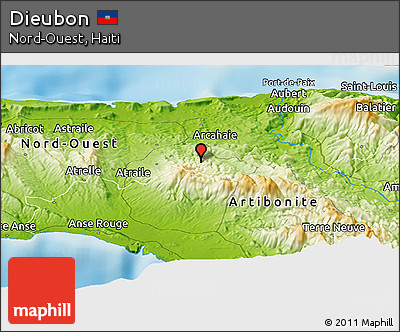 Physical Panoramic Map of Dieubon