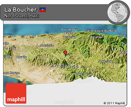 Satellite Panoramic Map of La Boucher