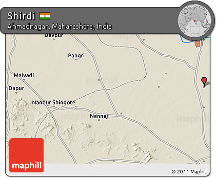 Shaded Relief 3D Map of Shirdi