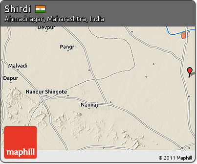 Shaded Relief 3D Map of Shirdi