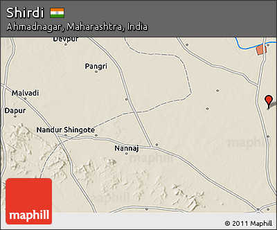 Shaded Relief 3D Map of Shirdi