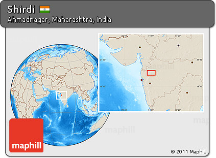 Shaded Relief Location Map of Shirdi