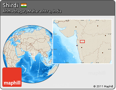 Shaded Relief Location Map of Shirdi