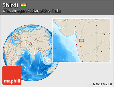Shaded Relief Location Map of Shirdi