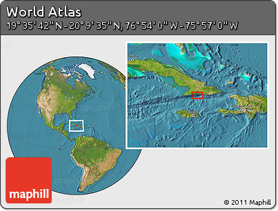 Satellite Location Map of the Area around 19° 52' 38" N, 76° 25' 30" W