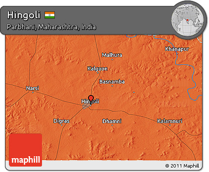 Political 3D Map of Hingoli