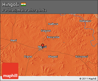Political 3D Map of Hingoli