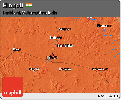 Political 3D Map of Hingoli
