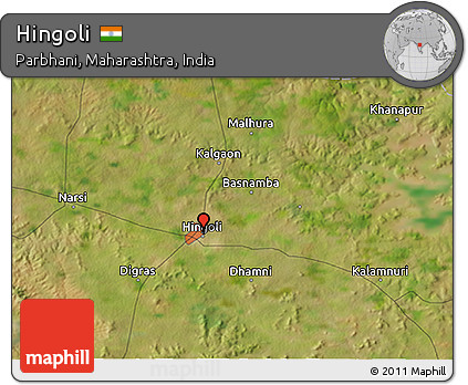 Satellite 3D Map of Hingoli