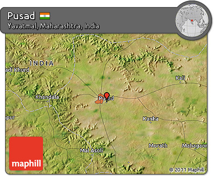 Satellite 3D Map of Pusad