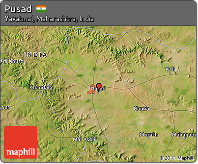 Satellite 3D Map of Pusad