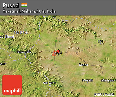 Satellite 3D Map of Pusad
