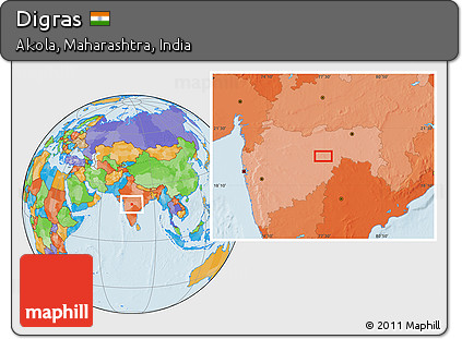 Political Location Map of Digras