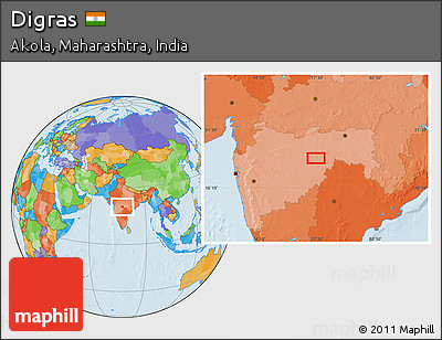 Political Location Map of Digras