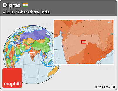 Political Location Map of Digras