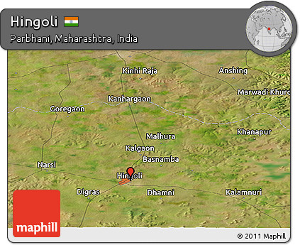 Satellite Panoramic Map of Hingoli