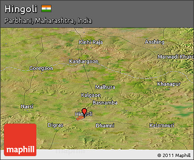 Satellite Panoramic Map of Hingoli