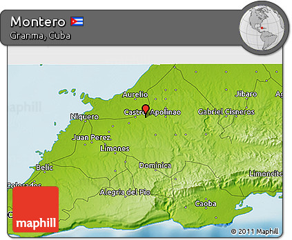 Physical 3D Map of Montero