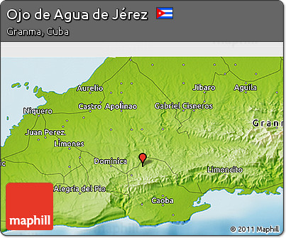 Physical 3D Map of Ojo De Agua De Jérez