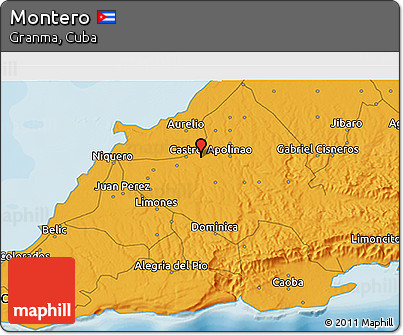 Political 3D Map of Montero