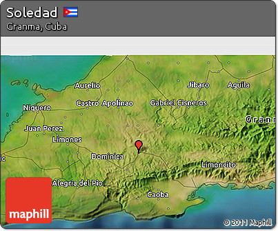 Satellite 3D Map of Soledad