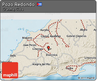 Shaded Relief 3D Map of Pozo Redondo