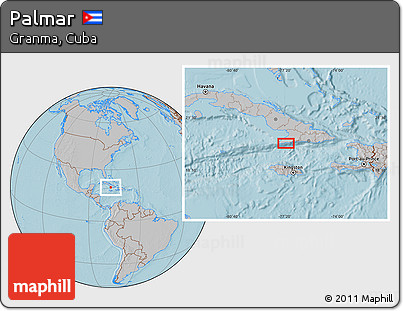 Gray Location Map of Palmar, hill shading