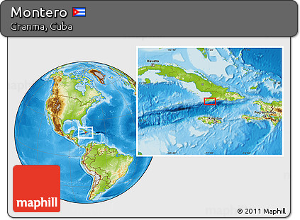 Physical Location Map of Montero